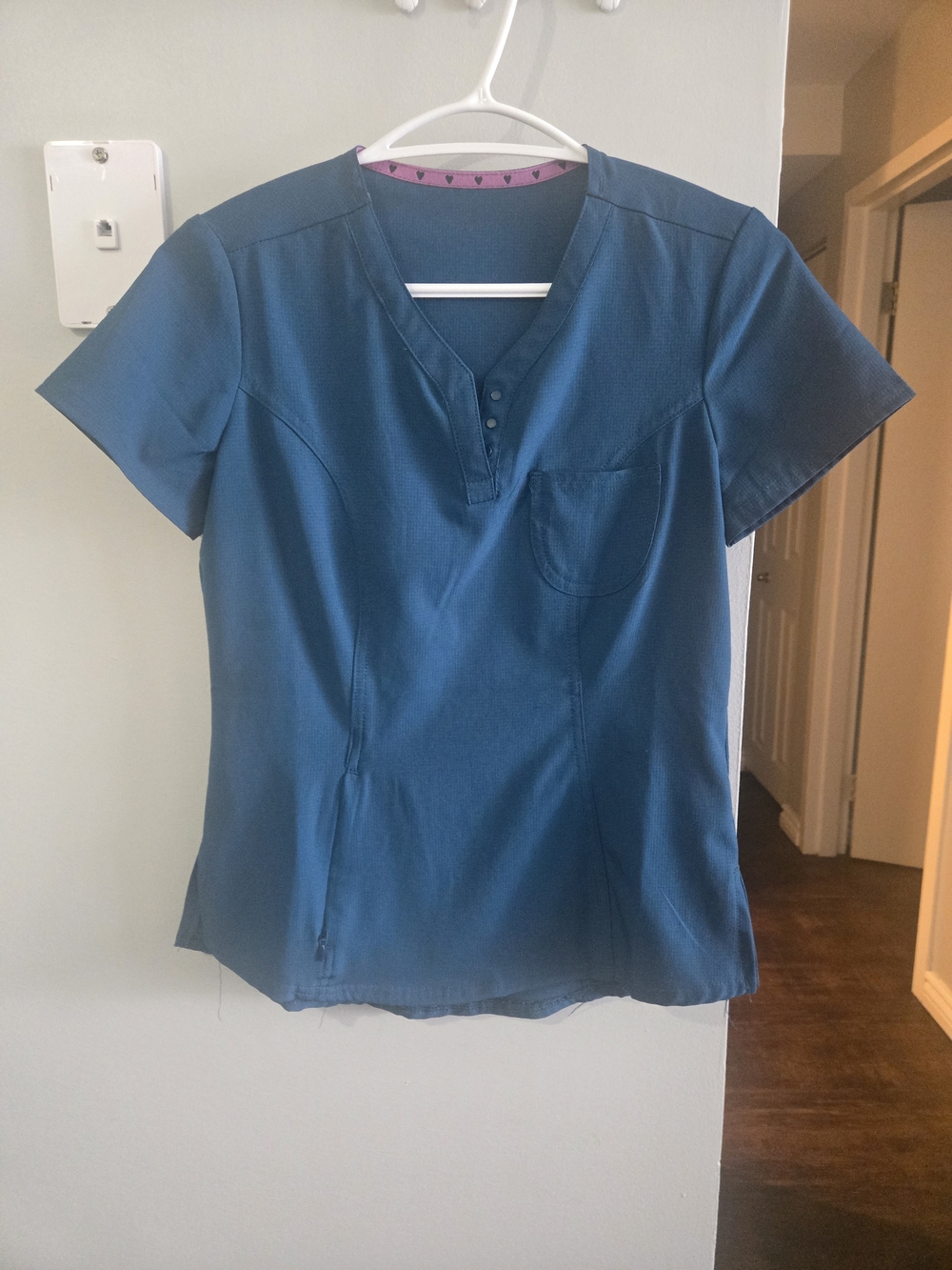 Heartsoul Caribbean Blue V-Neck Women's Top with Pocket